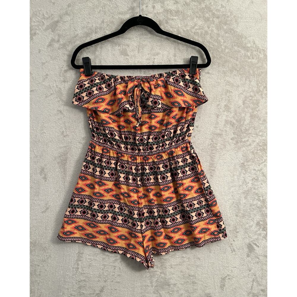 AMERICAN RAG CIE Size M BOHO FESTIVAL Tribal Aztec Strapless Shorts Romper Gypsy